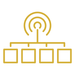Network diagram with wireless signal