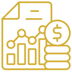 Chart with dollar sign illustration