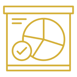 Pie chart with a check mark
