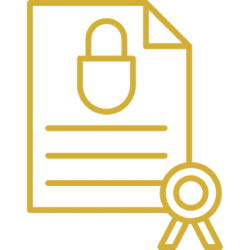 Encrypted file symbol with award ribbon