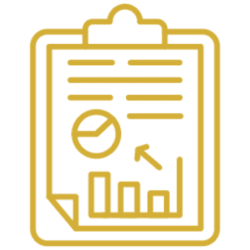 Chart and graph on clipboard icon