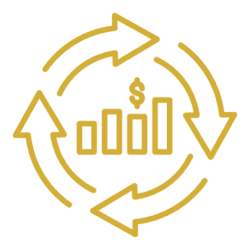 Financial growth cycle icon