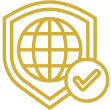 Internet security symbol in gold