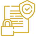 Shield and lock on document icon