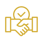 Handshake with checkmark icon